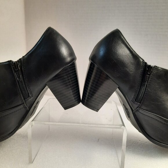 Lifestride Tempest Too Black Heel Buckle Booties - Picture 6 of 9